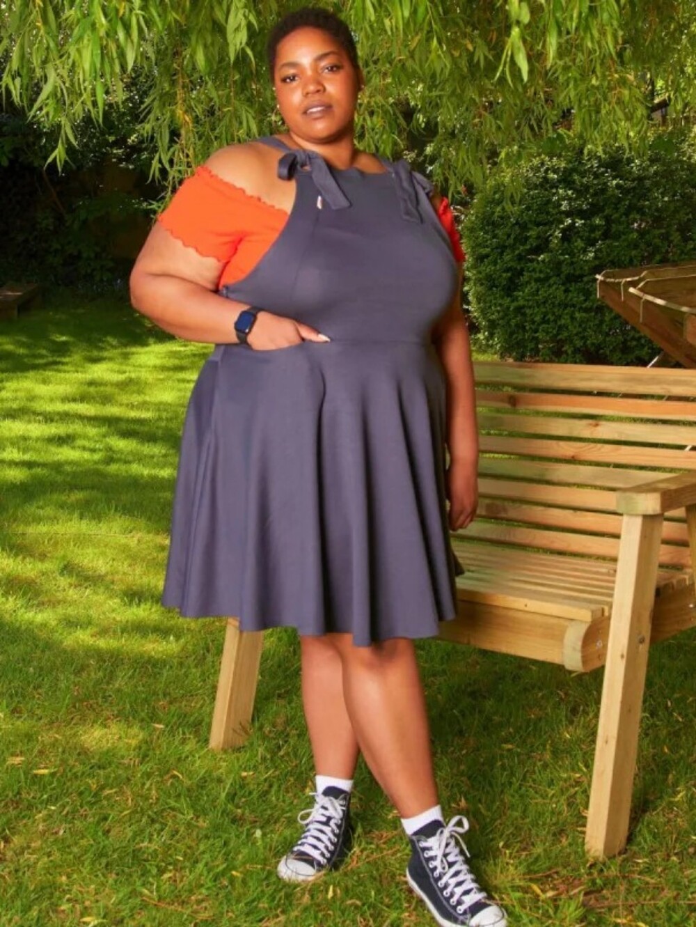Size E Snag Tights Black Pinafore Dress Overall Dress w/ Adjustable Straps 12/14
